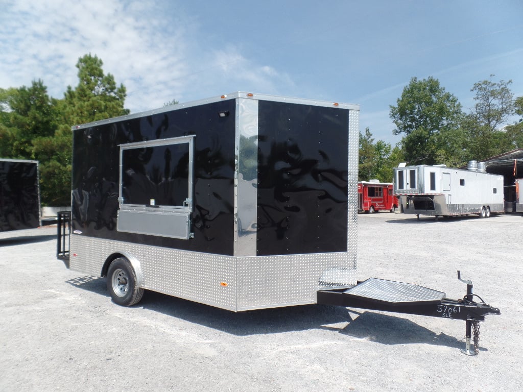 8.5' x 12' Black Concession Food Trailer