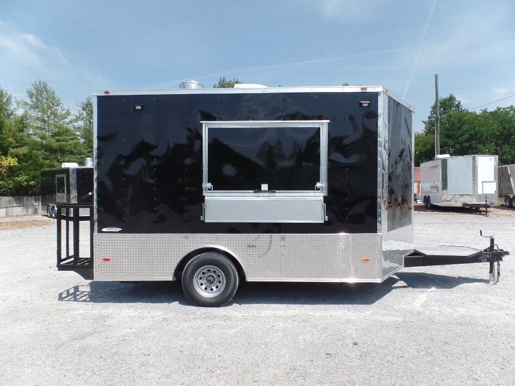 8.5' x 12' Black Concession Food Trailer