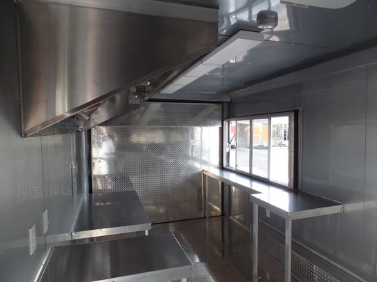 8.5' x 17' Concession Trailer Charcoal Grey Food Event Catering