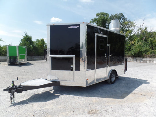 8.5' x 12' Black Concession Food Trailer