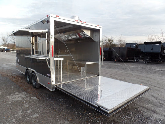 8.5' x 17' Concession Trailer Charcoal Grey Food Event Catering