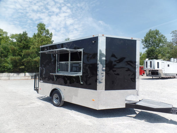 8.5' x 12' Black Concession Food Trailer