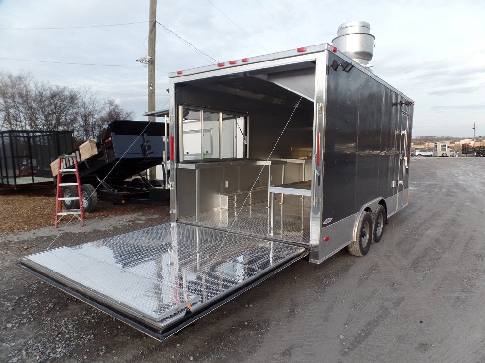 8.5' x 17' Concession Trailer Charcoal Grey Food Event Catering