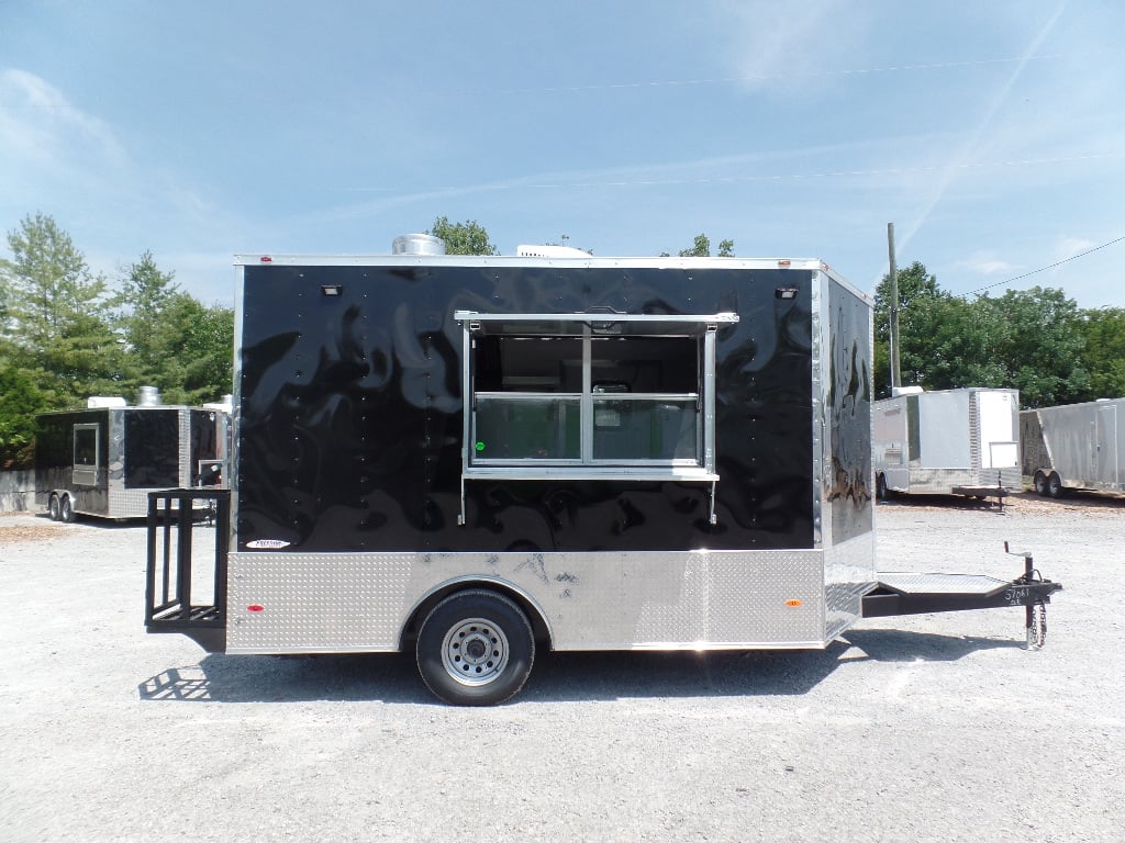 8.5' x 12' Black Concession Food Trailer