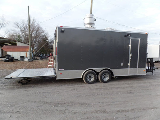 8.5' x 17' Concession Trailer Charcoal Grey Food Event Catering