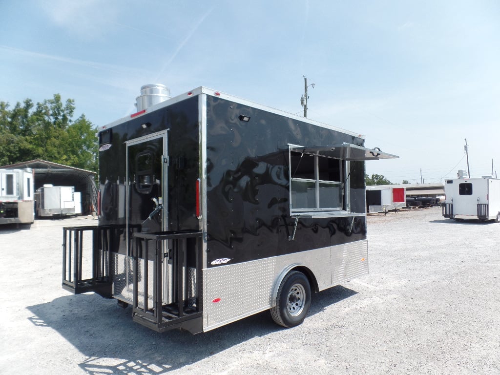 8.5' x 12' Black Concession Food Trailer