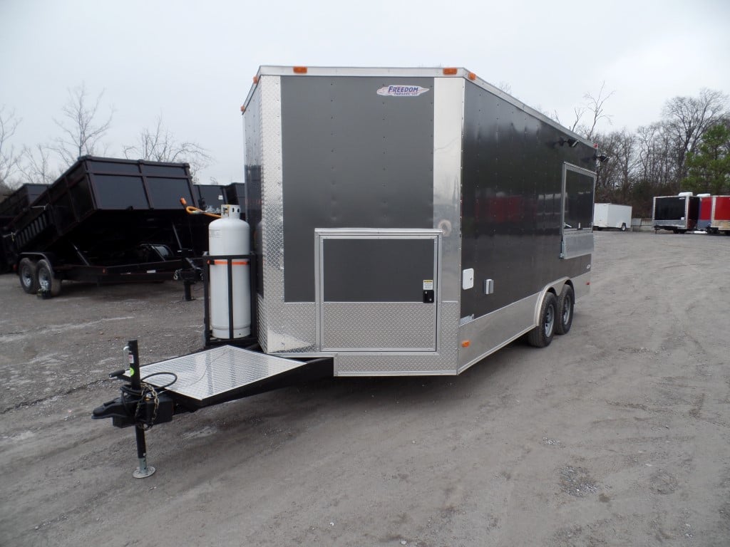 8.5' x 17' Concession Food Trailer Charcoal Grey