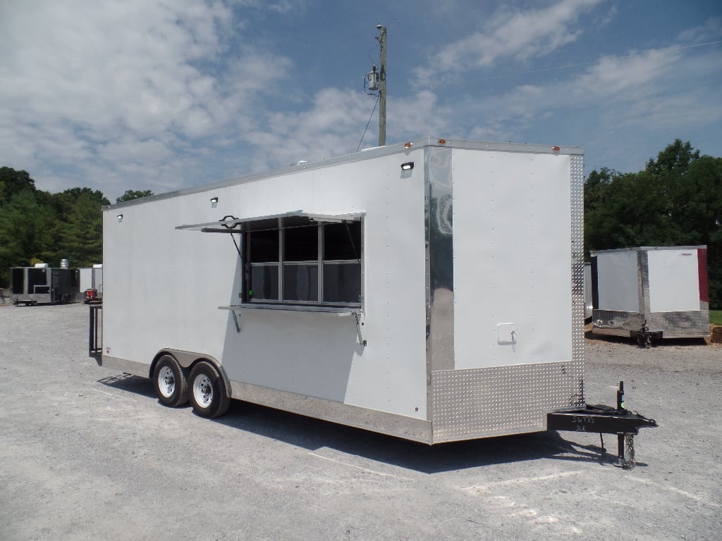 8.5' x 20' White Pizza Concession Food Trailer With Appliances