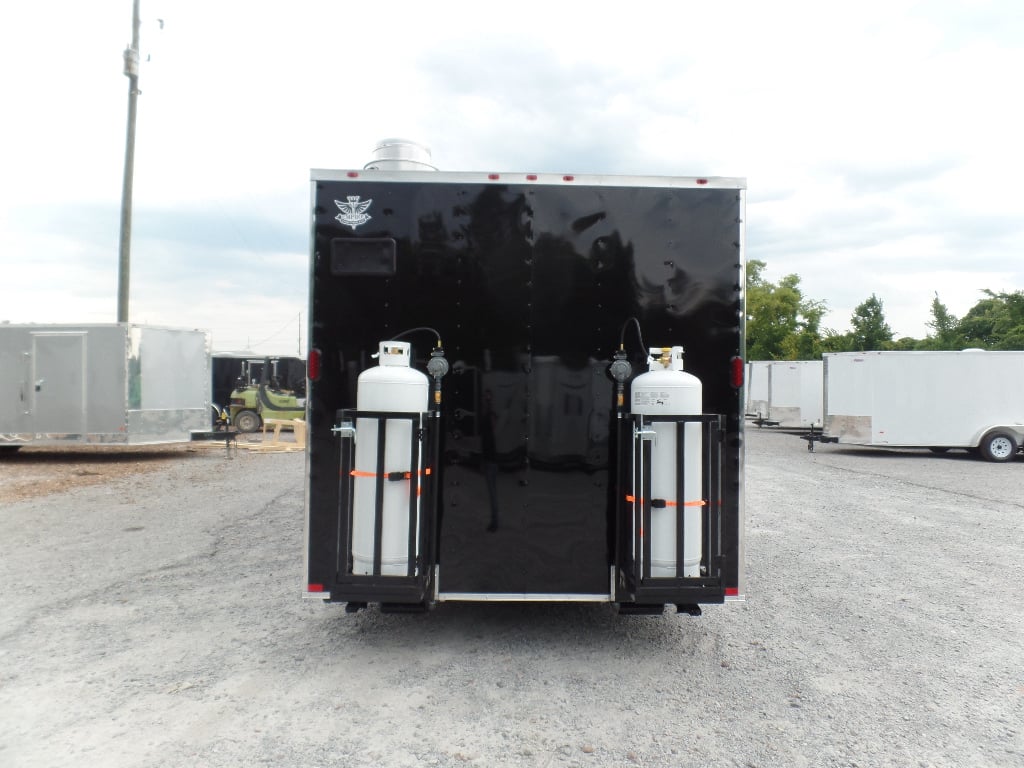 8.5' x 18' Black Food Catering Concession Trailer With Appliances