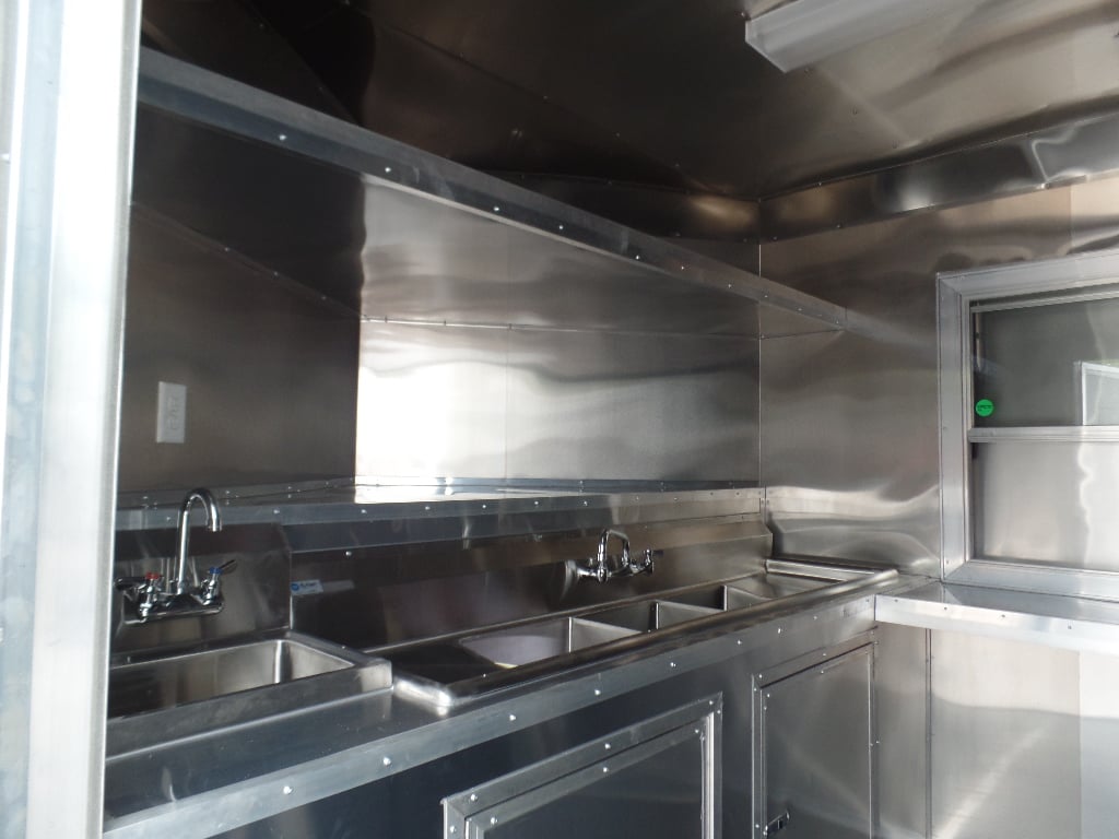 8.5' x 18' Black Food Catering Concession Trailer With Appliances