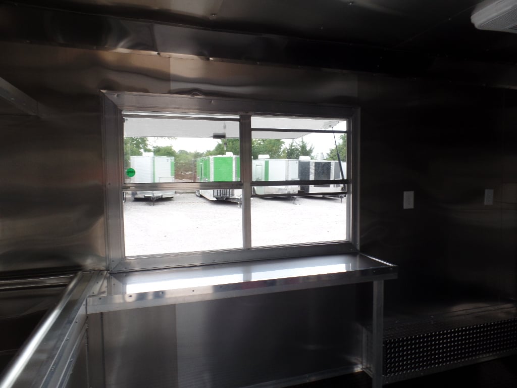 8.5' x 18' Black Food Catering Concession Trailer With Appliances