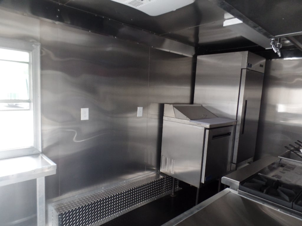 8.5' x 18' Black Food Catering Concession Trailer With Appliances