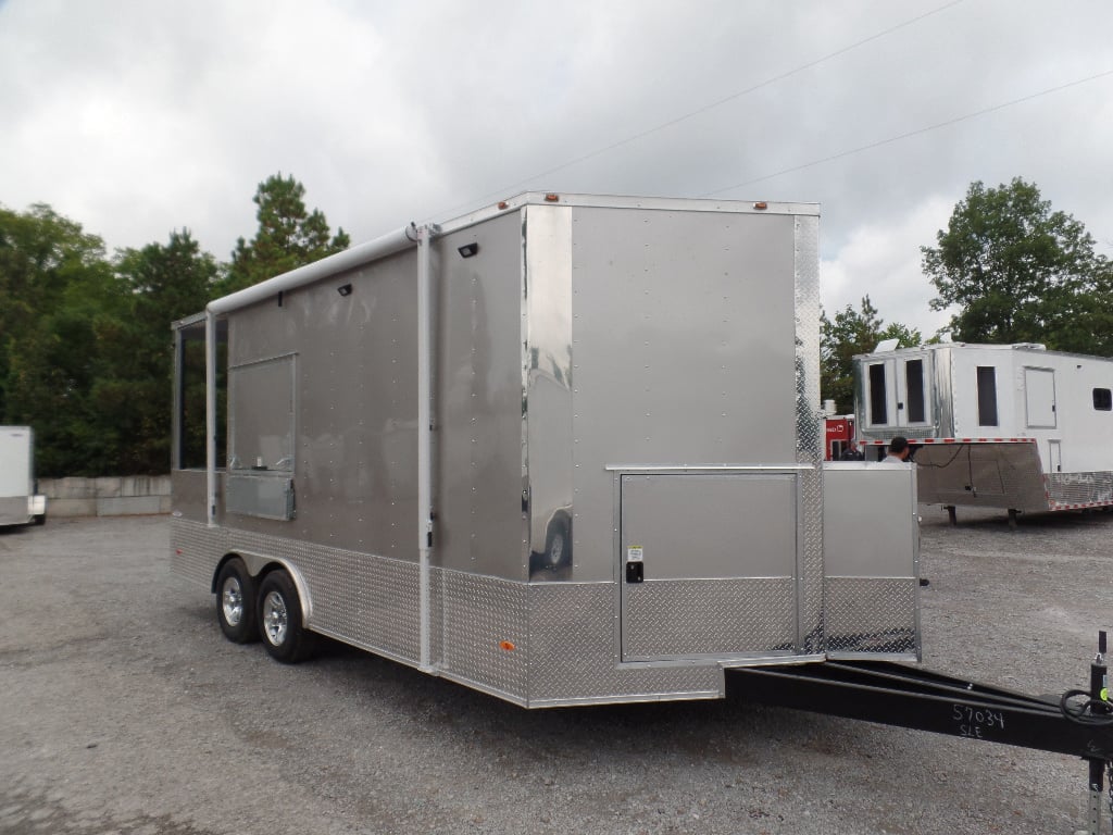 8.5' x 18' Arizona Beige Porch Style Concession Food Trailer