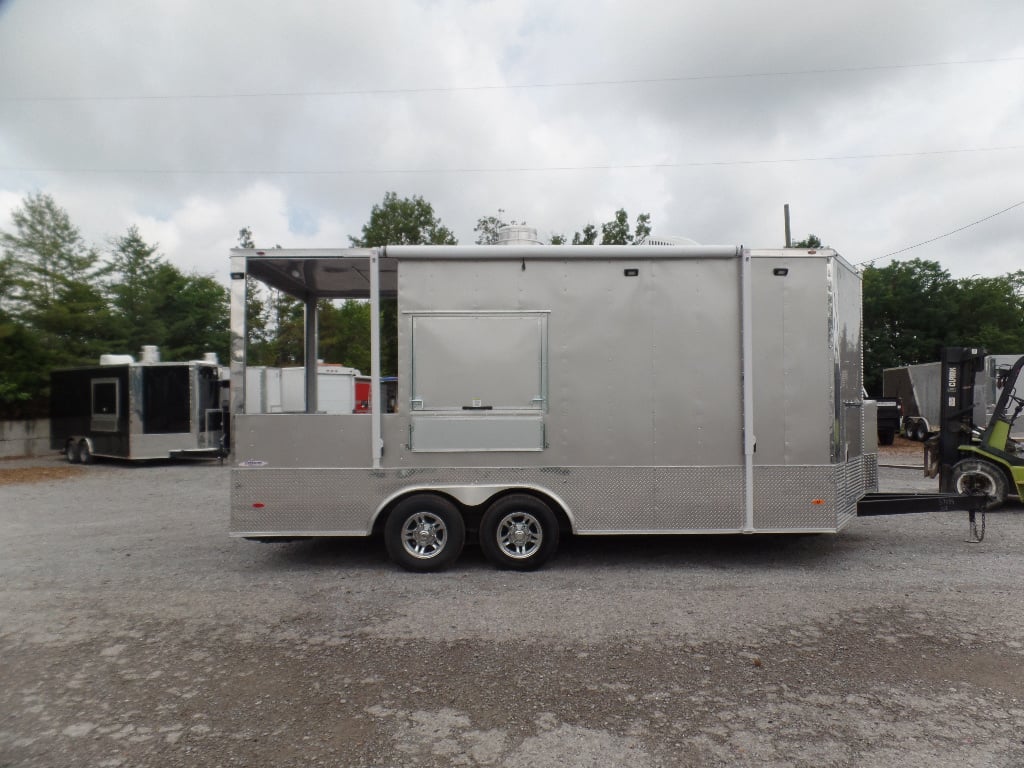 8.5' x 18' Arizona Beige Porch Style Concession Food Trailer