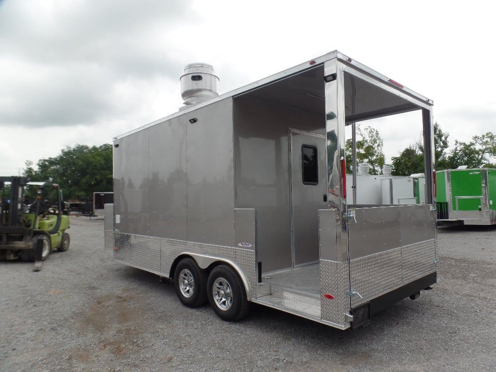 8.5' x 18' Arizona Beige Porch Style Concession Food Trailer