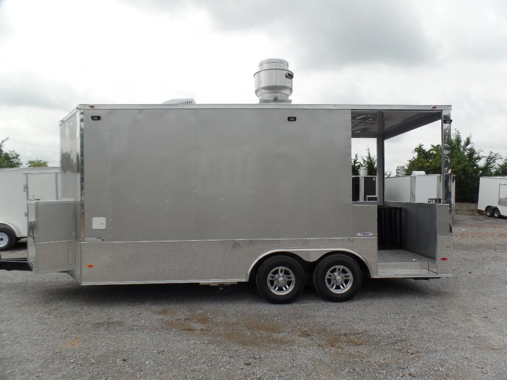 8.5' x 18' Arizona Beige Porch Style Concession Food Trailer