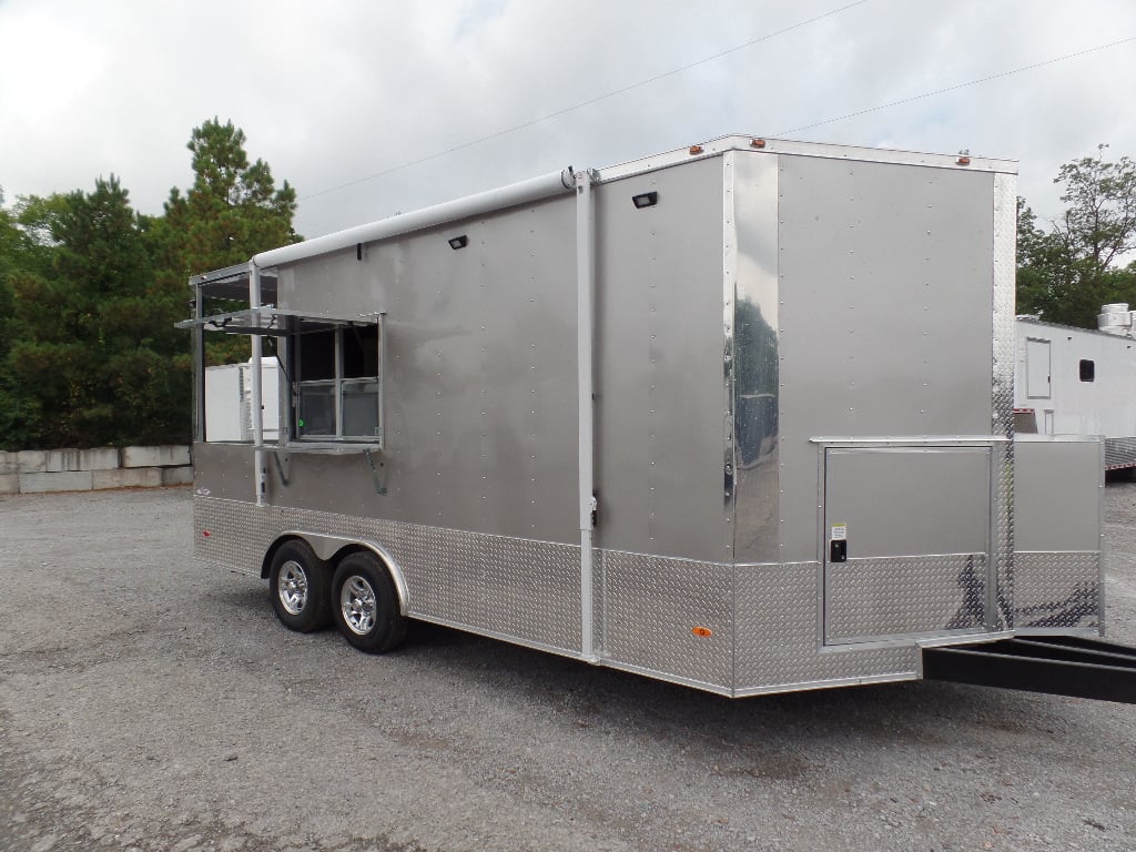 8.5' x 18' Arizona Beige Porch Style Concession Food Trailer