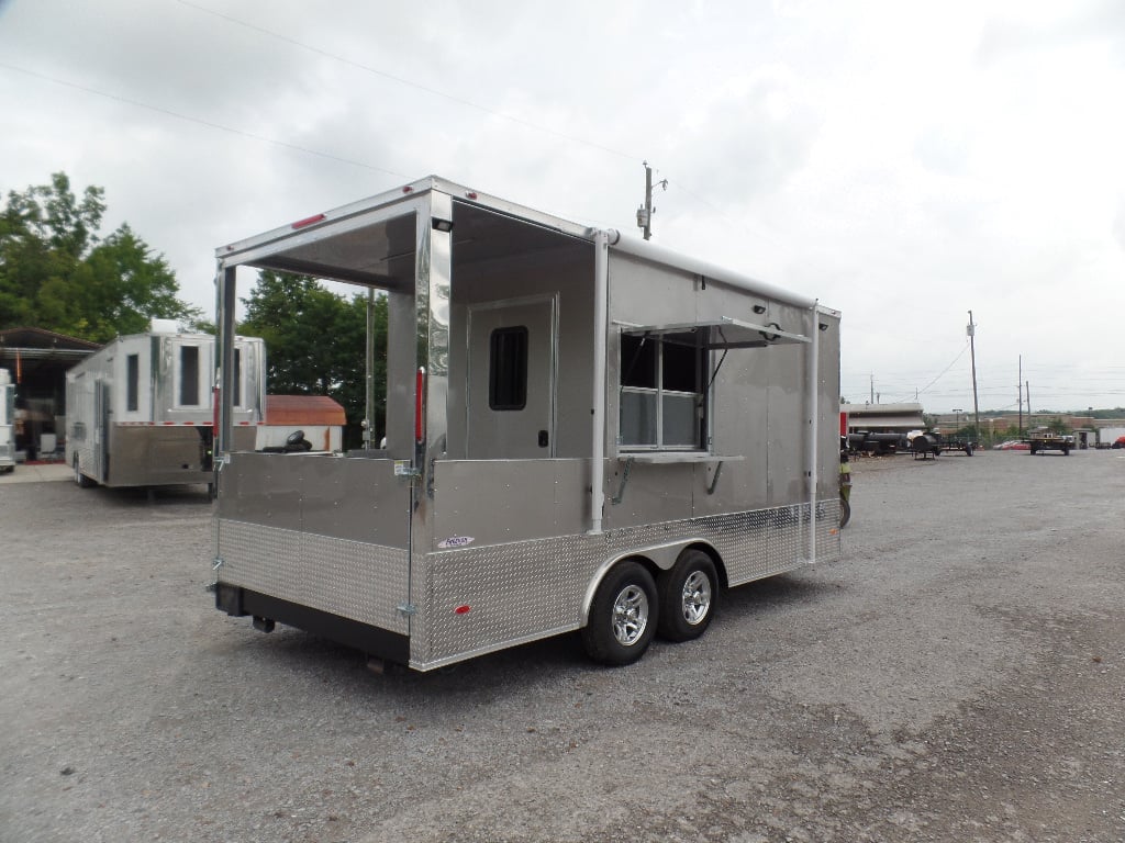 8.5' x 18' Arizona Beige Porch Style Concession Food Trailer