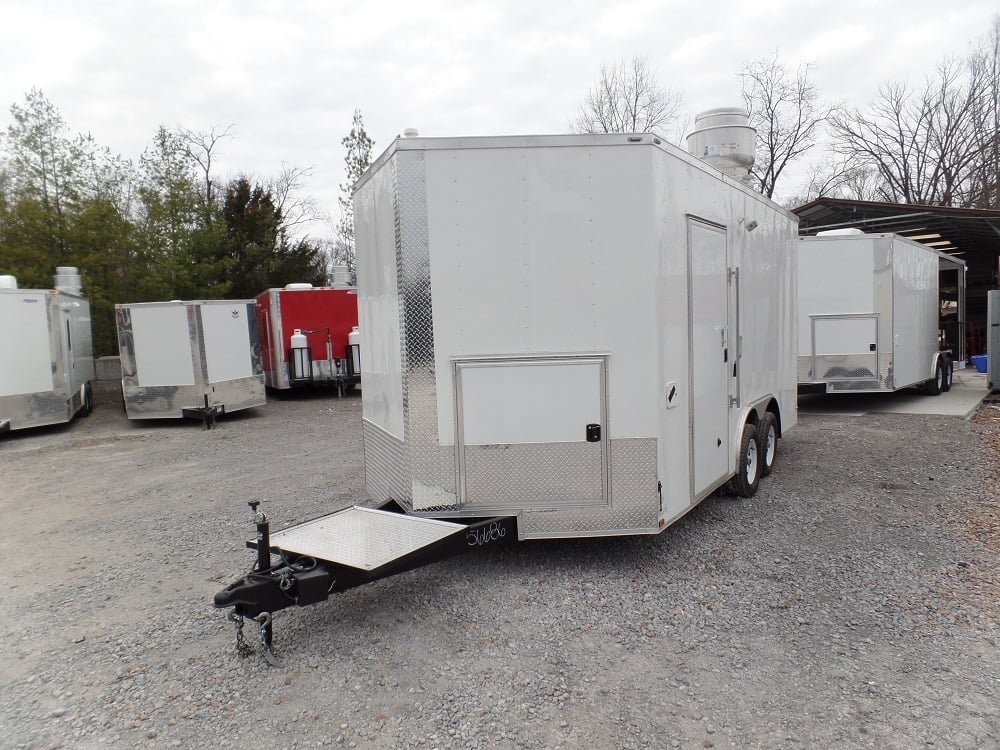 8.5' x 16' Concession Food Trailer White Event Catering