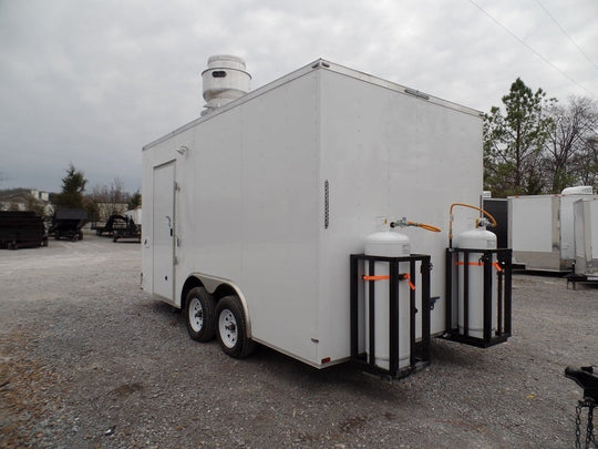 8.5' x 16' Concession Food Trailer White Event Catering