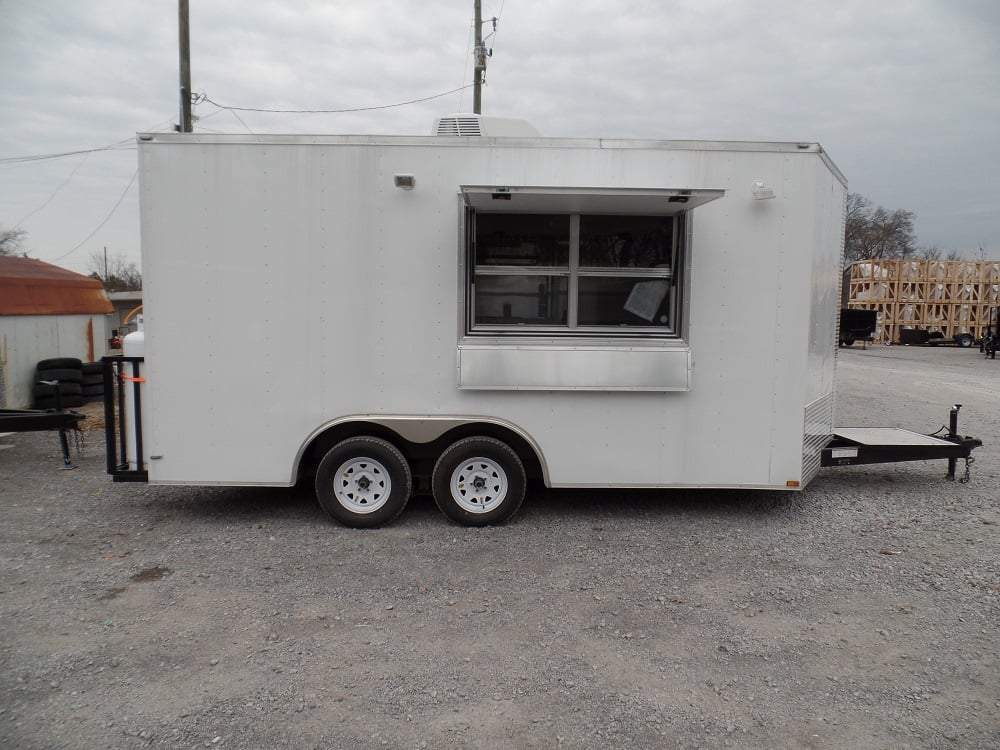 8.5' x 16' Concession Food Trailer White Event Catering