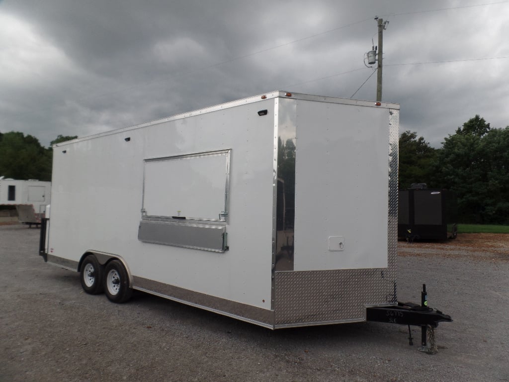 8.5' x 20' White Pizza Concession Food Trailer With Appliances