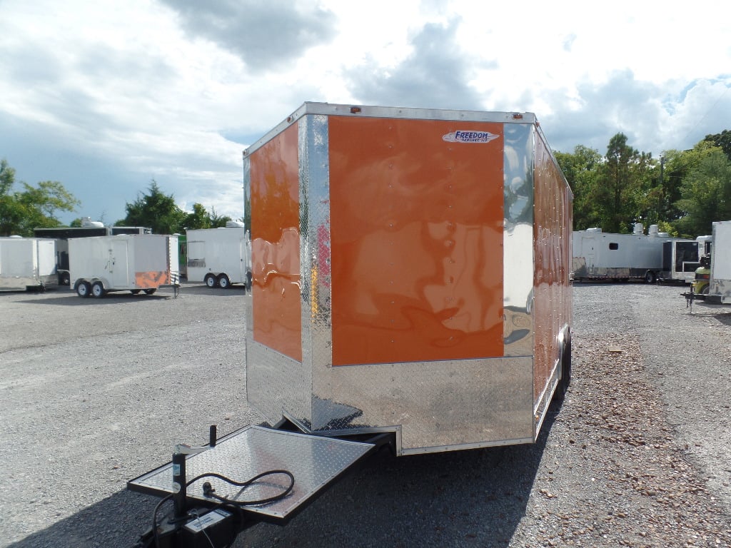 8.5' x 16' Orange Ticket Booth Custom Enclosed Trailer