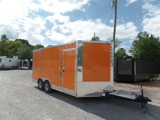 8.5' x 16' Orange Ticket Booth Custom Enclosed Trailer