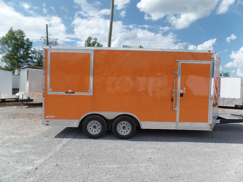 8.5' x 16' Orange Ticket Booth Custom Enclosed Trailer