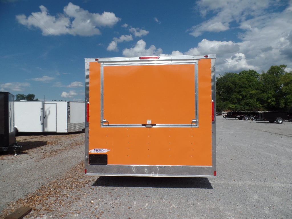 8.5' x 16' Orange Ticket Booth Custom Enclosed Trailer