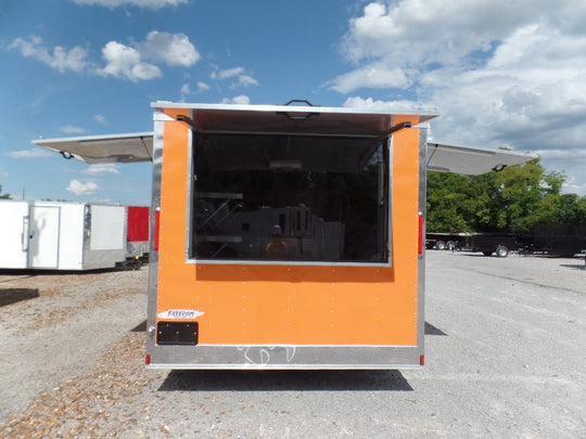 8.5' x 16' Orange Ticket Booth Custom Enclosed Trailer