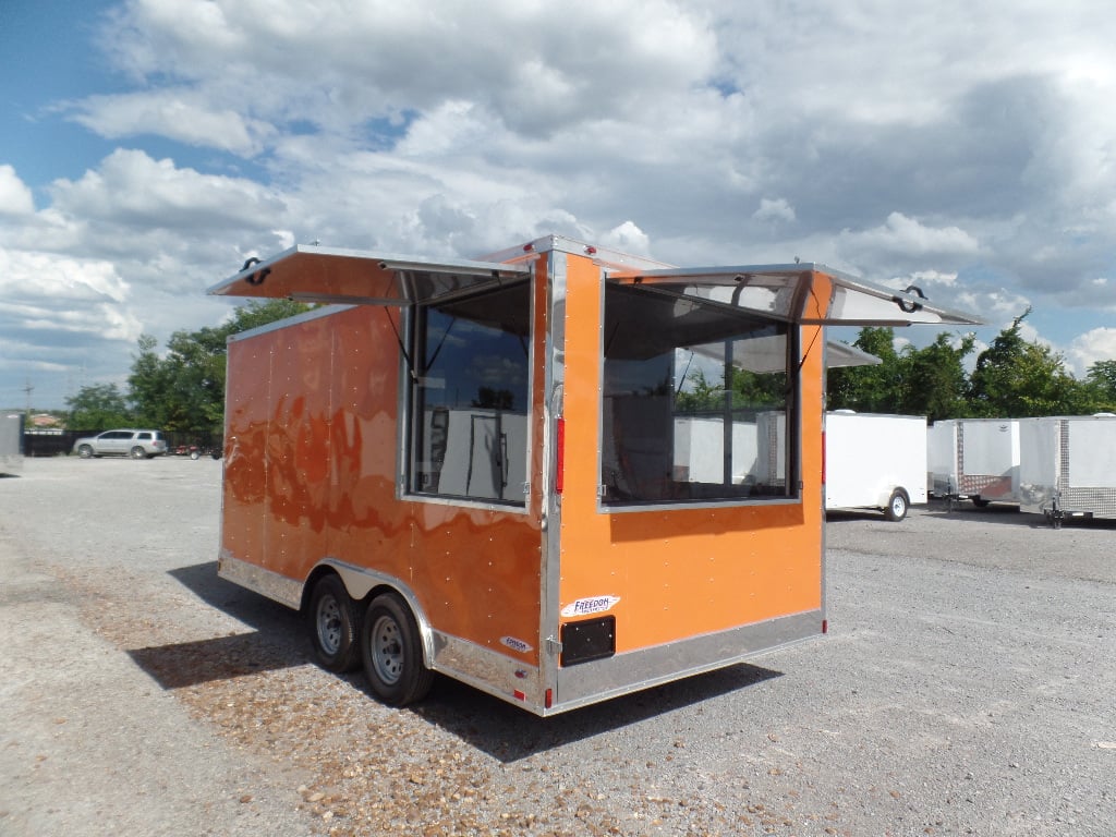 8.5' x 16' Orange Ticket Booth Custom Enclosed Trailer