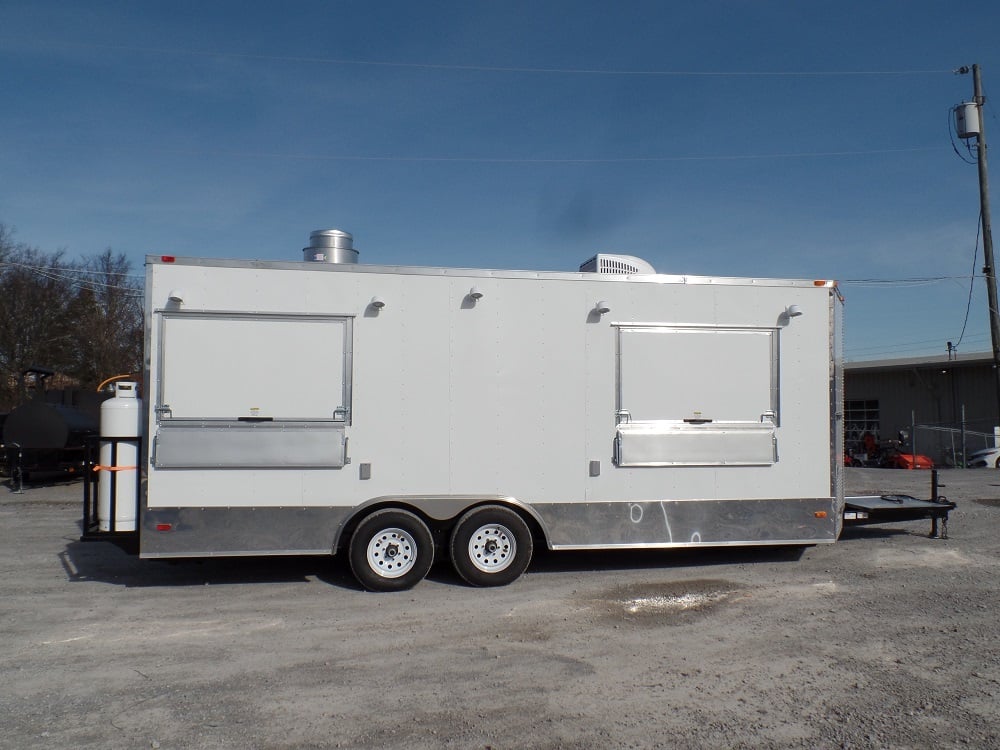 8.5' x 20' Concession Food Trailer White With Appliances