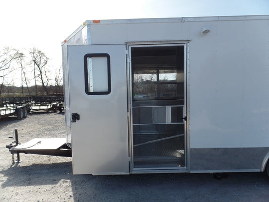 8.5' x 20' Concession Food Trailer White With Appliances