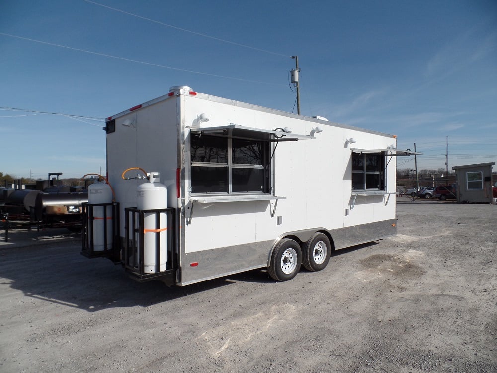 8.5' x 20' Concession Food Trailer White With Appliances