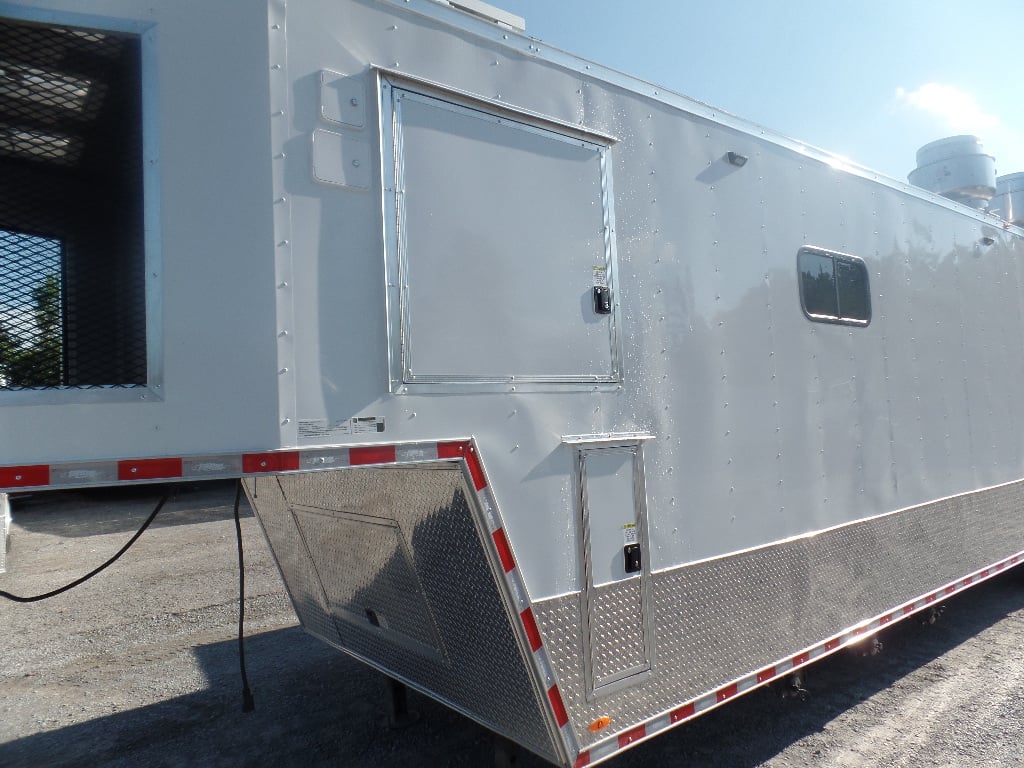 8.5' x 40' White Goose Neck Event Concession Food Trailer With Appliances