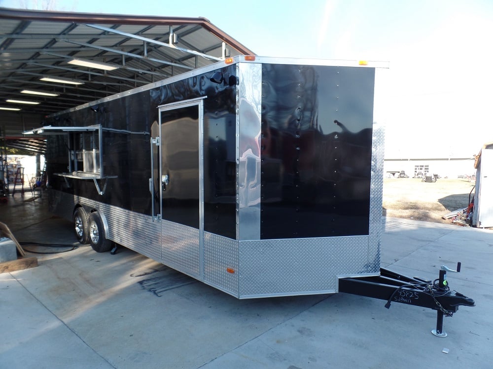 8.5' x 24' Concession Food Trailer Black With Appliances