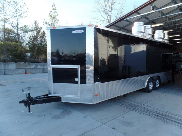 8.5' x 24' Concession Food Trailer Black With Appliances