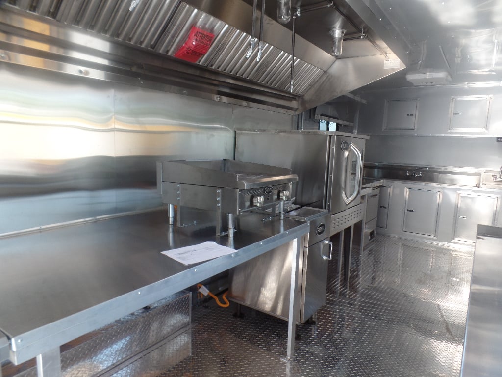 8.5' x 40' White Goose Neck Event Concession Food Trailer With Appliances