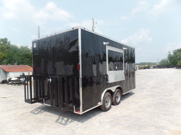 Black 8.5x16 Event Concession Catering Trailer 1