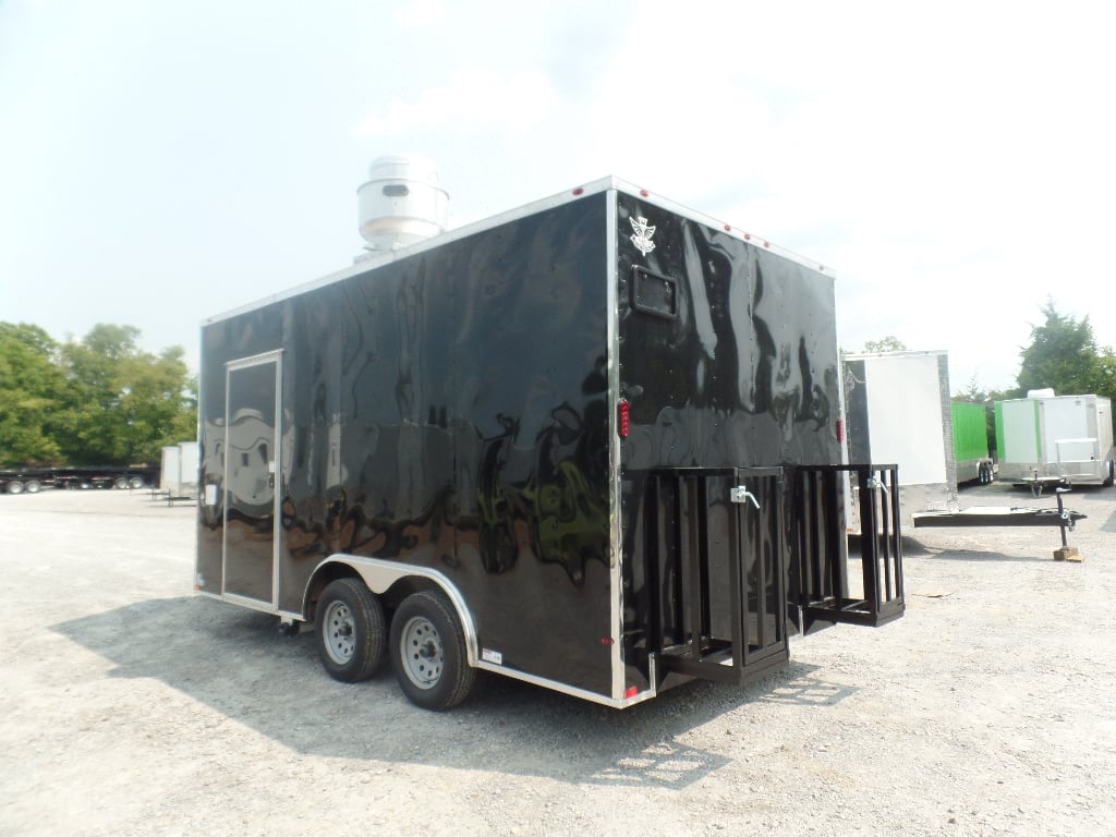 Black 8.5x16 Event Concession Catering Trailer 1