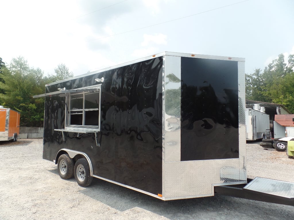 Black 8.5x16 Event Concession Catering Trailer 1