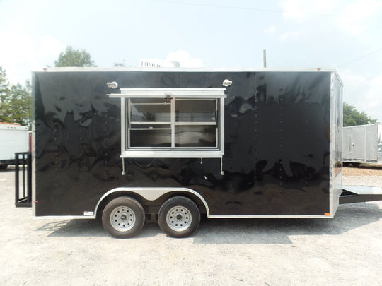 Black 8.5x16 Event Concession Catering Trailer 1