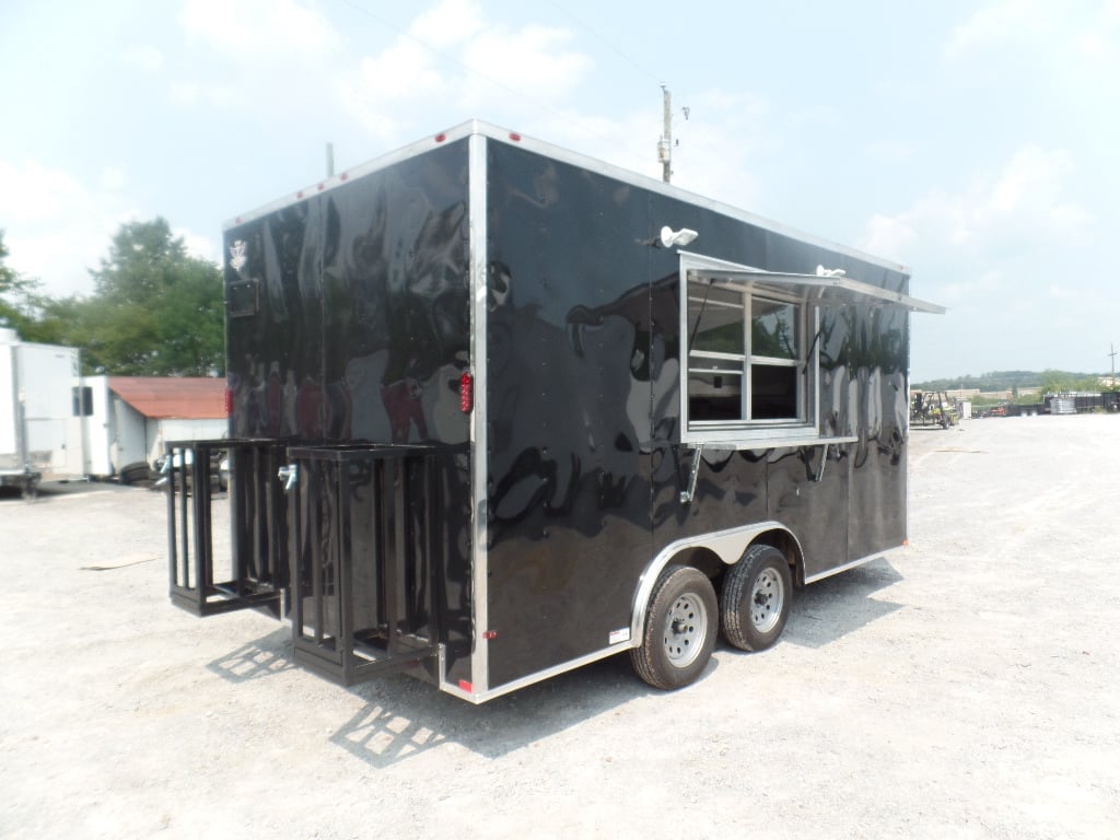 Black 8.5x16 Event Concession Catering Trailer 1