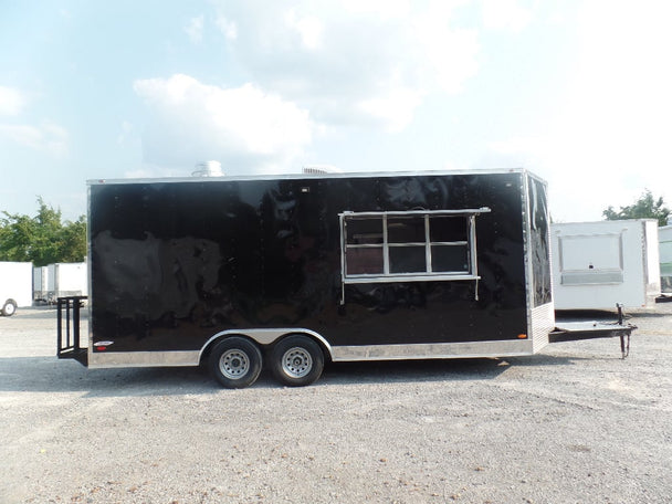 8.5x20 Black Food Catering Trailer 1