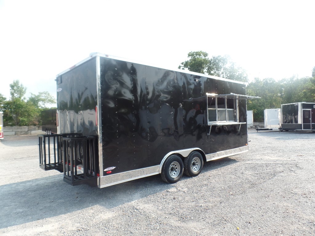 8.5x20 Black Food Catering Trailer 1