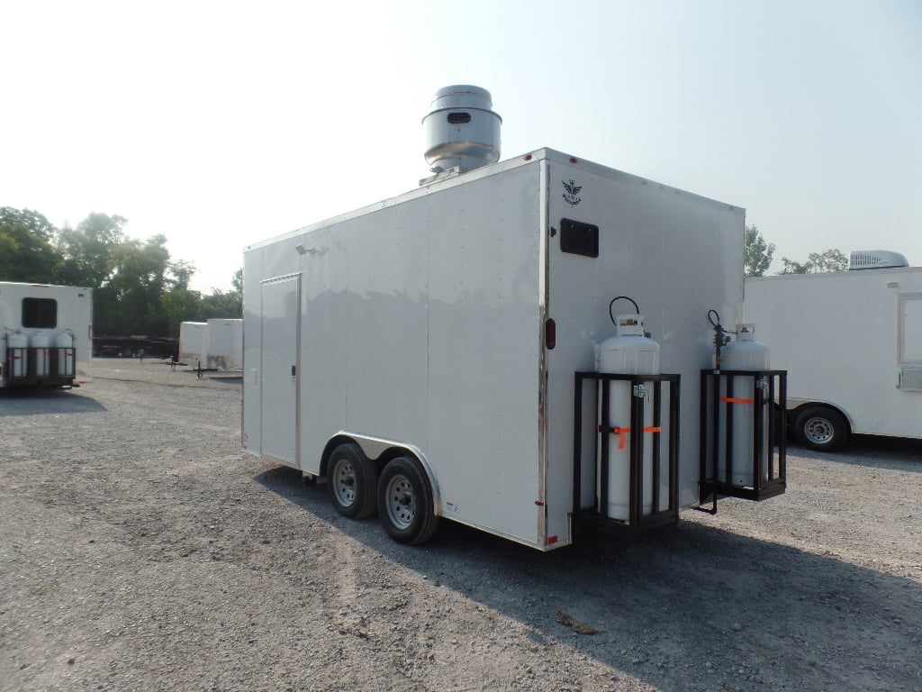 8.5' x 16' White Concession Food Trailer With Appliances