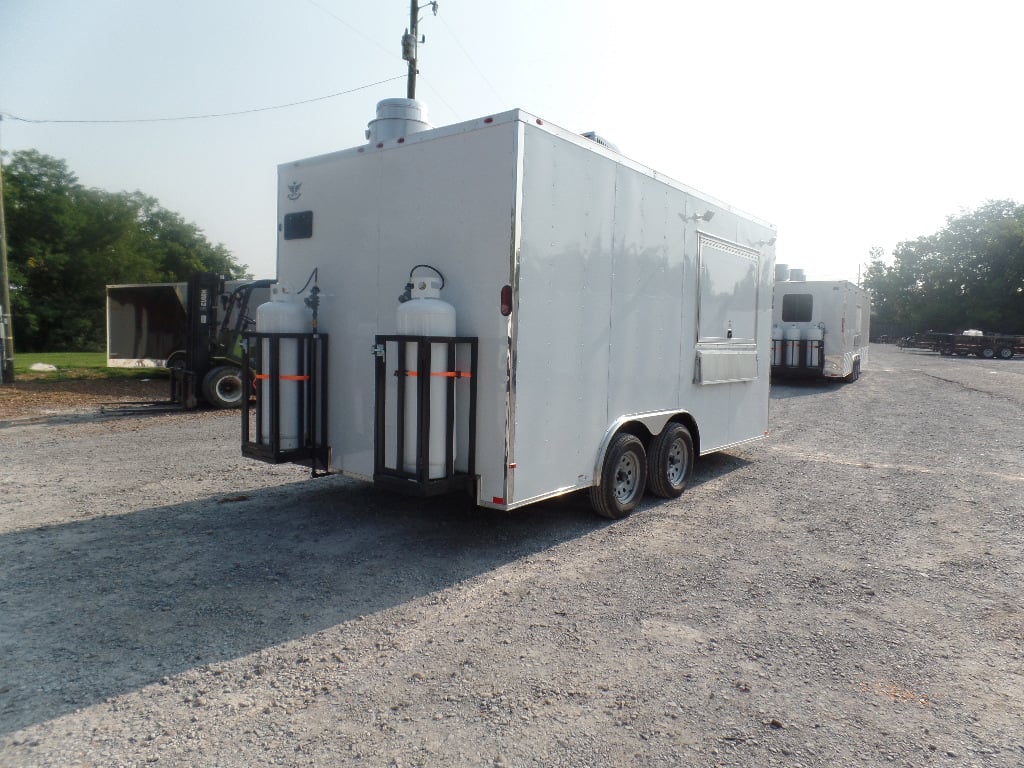 8.5' x 16' White Concession Food Trailer With Appliances