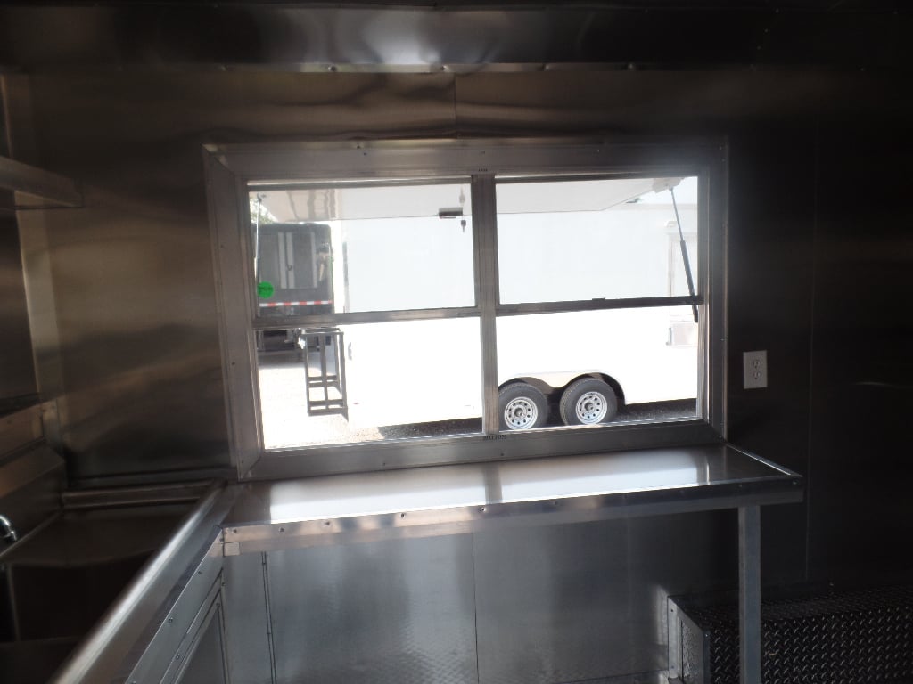 8.5' x 16' White Concession Food Trailer With Appliances