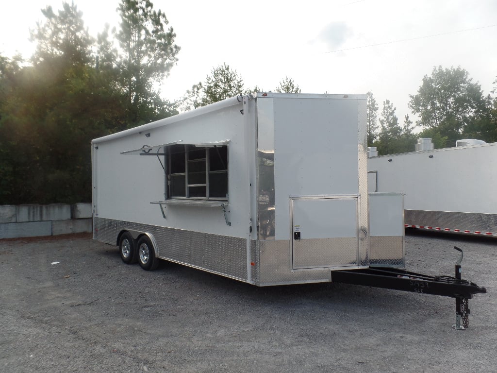 8.5' x 20' White Concession Food Event Trailer